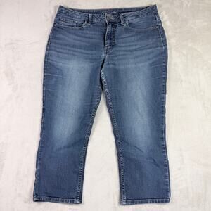Riders by Lee Indigo Mid Rise Stretch Denim Capri Jeans Women’s Size 10